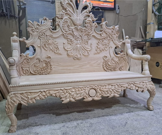 Handmade Ornamental Sofa Couch – Unfinished Wood